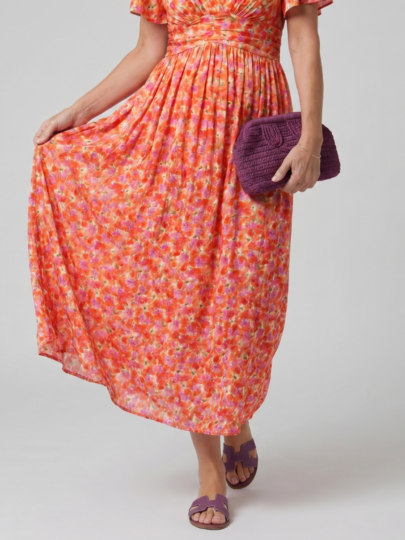 Cecily™ | Charming Floral Midi Dress for Effortless Elegance