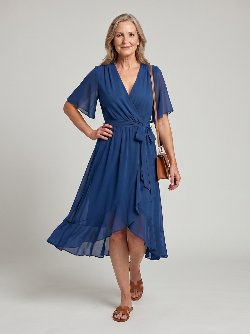 Serena™ | Fluid Hem Midi Dress for Effortless Elegance