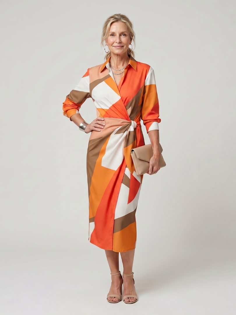 Imogen™ | Chic Stripe Midi Dress for Effortless Elegance