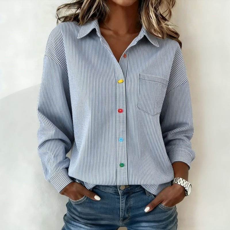 Lila™ | Chic Striped Cotton Blouse