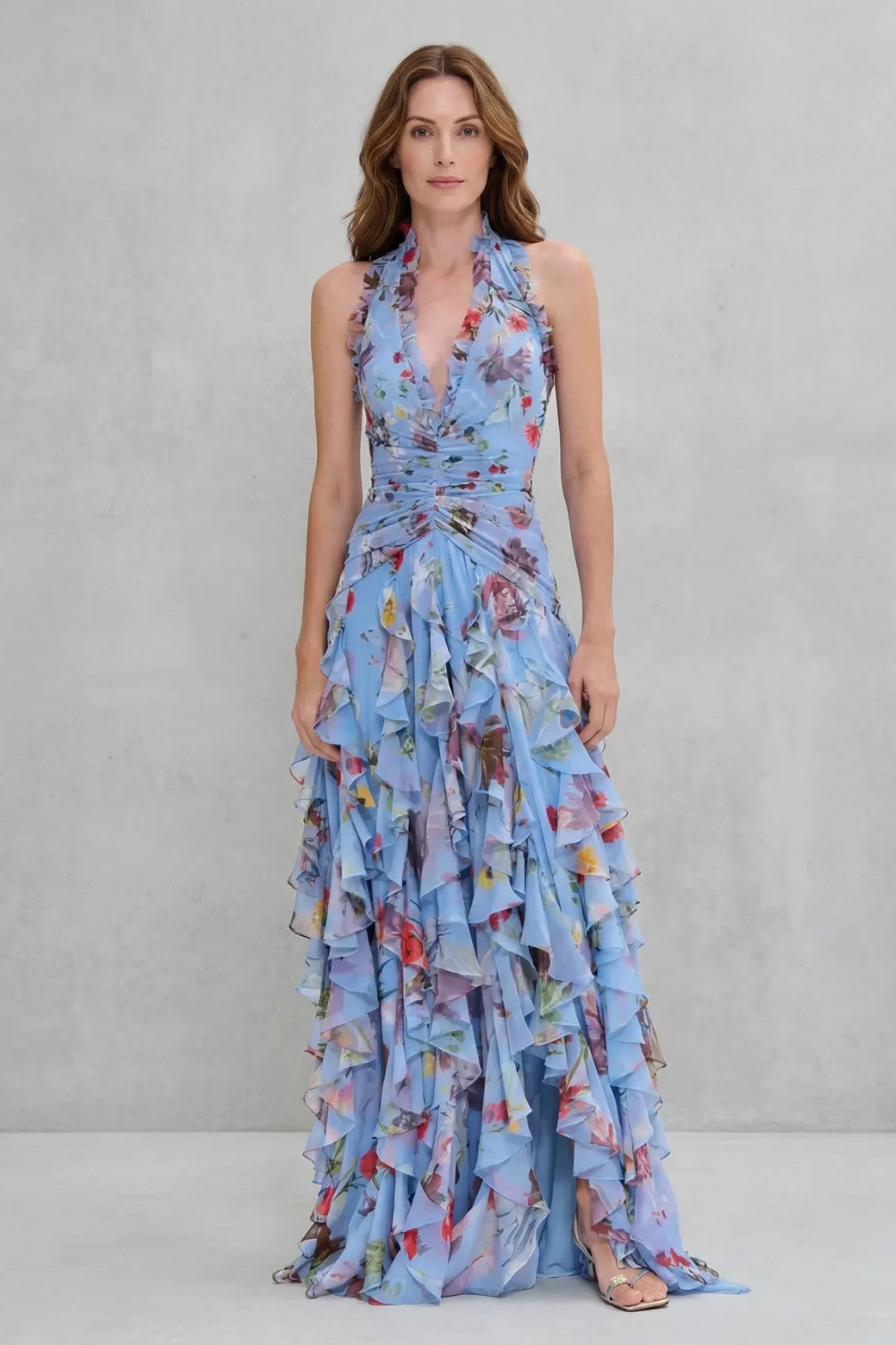 Bella - Flowing Halter Maxi Dress