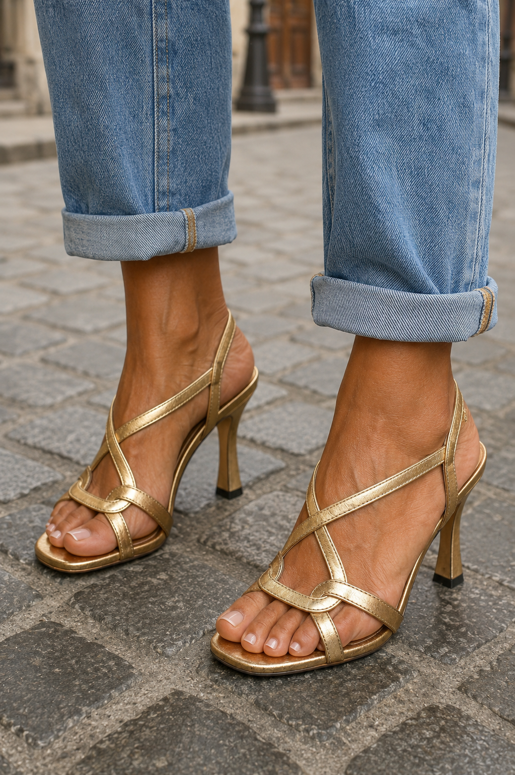 Elena™ | Chic Golden Sandals for Effortless Elegance