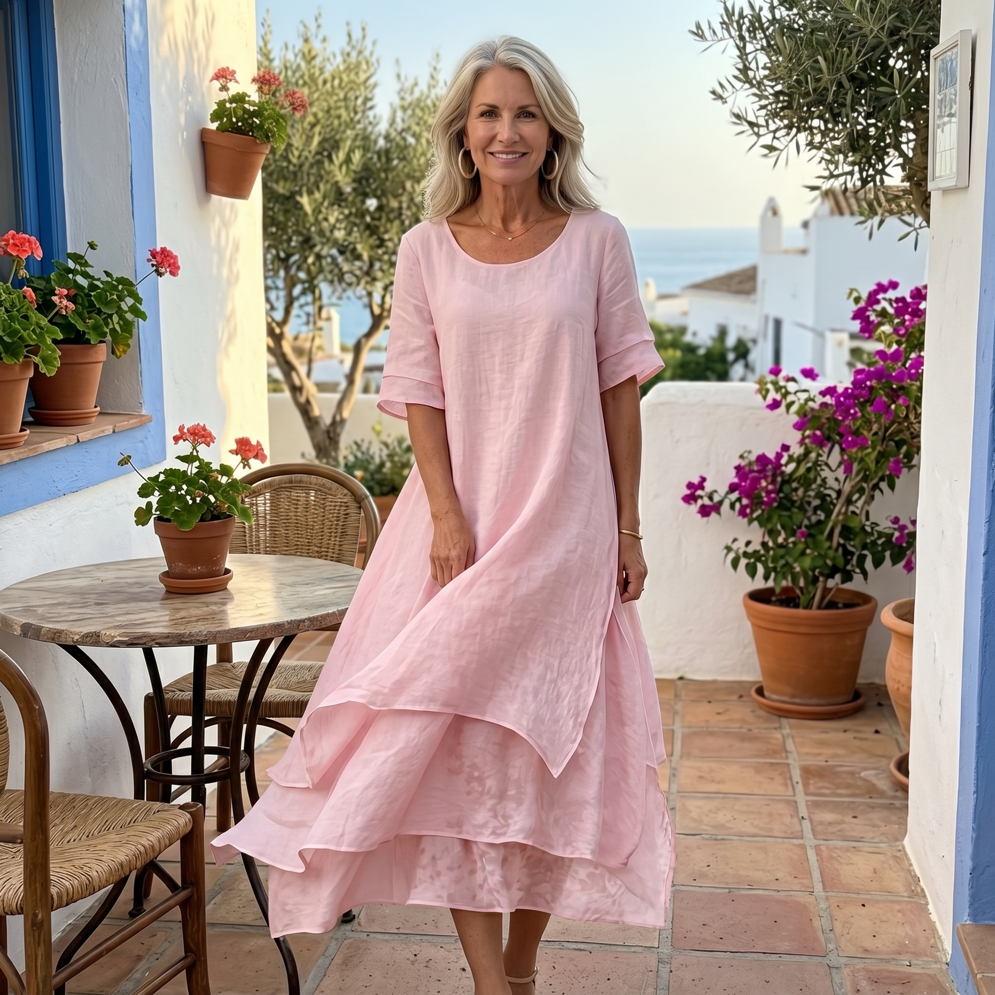 Lenora - Flowing Tiered Maxi Dress