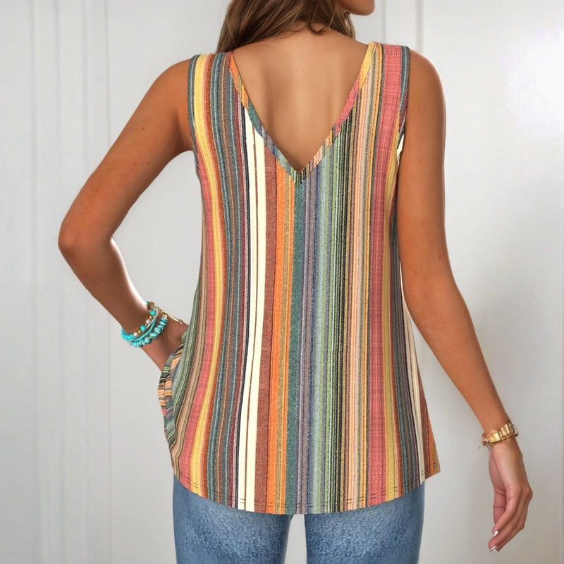 Lila™ | Vibrant Striped Cotton Tank