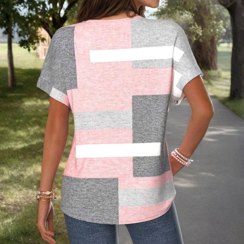 Lila™ | Chic Colour Block Blouse for Effortless Style