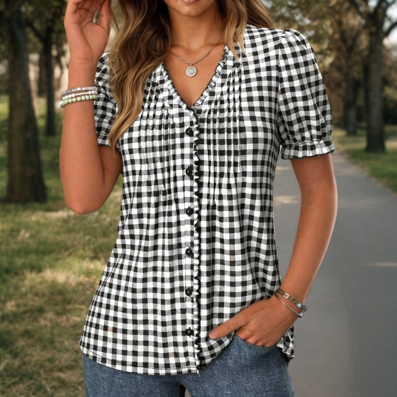Lila™ | Stylish Checkered Cotton Shirt