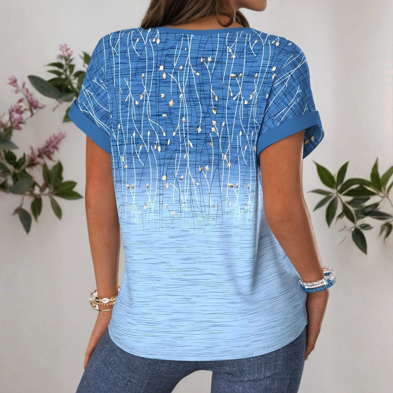 Isabella™ | Vintage Floral Crepe Blouse for Timeless Charm