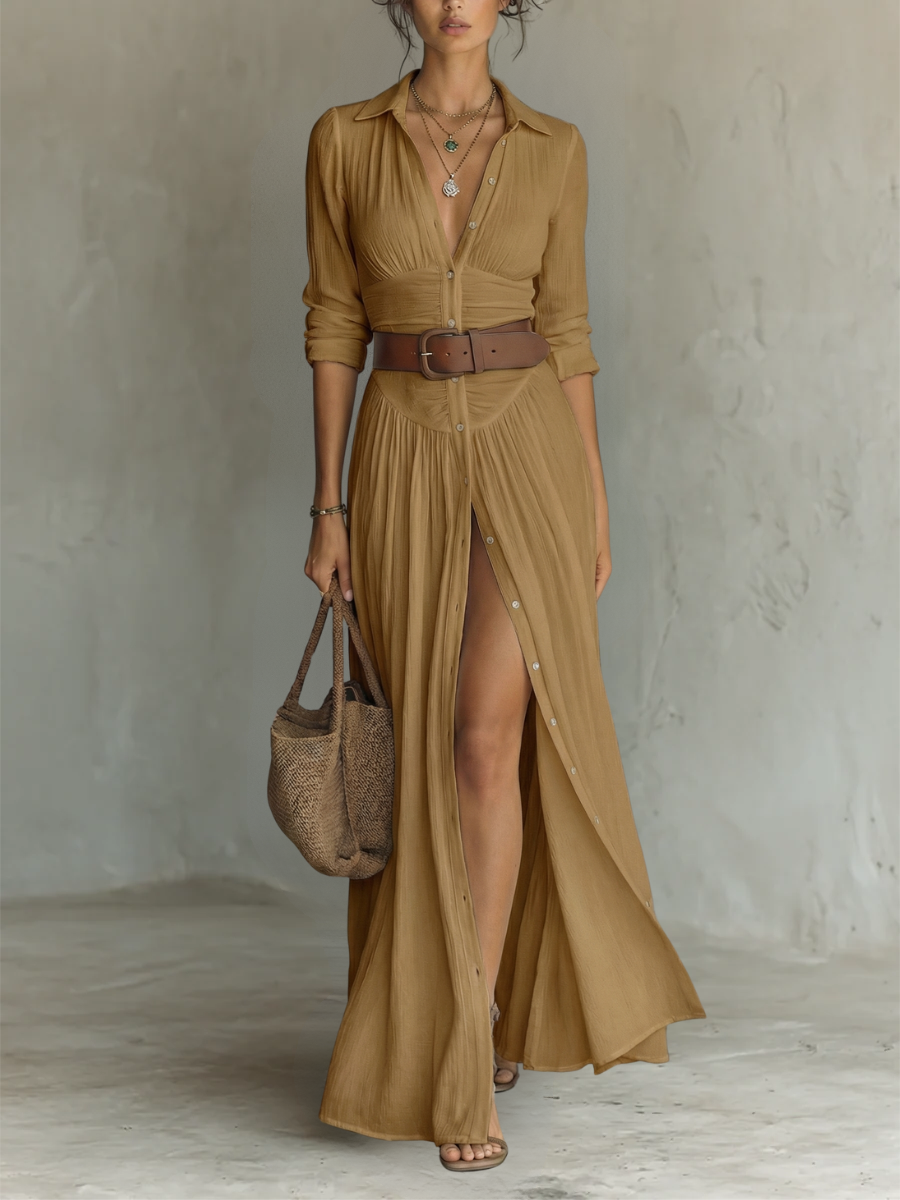 Lila™ | Chic Linen Maxi Dress for Effortless Elegance