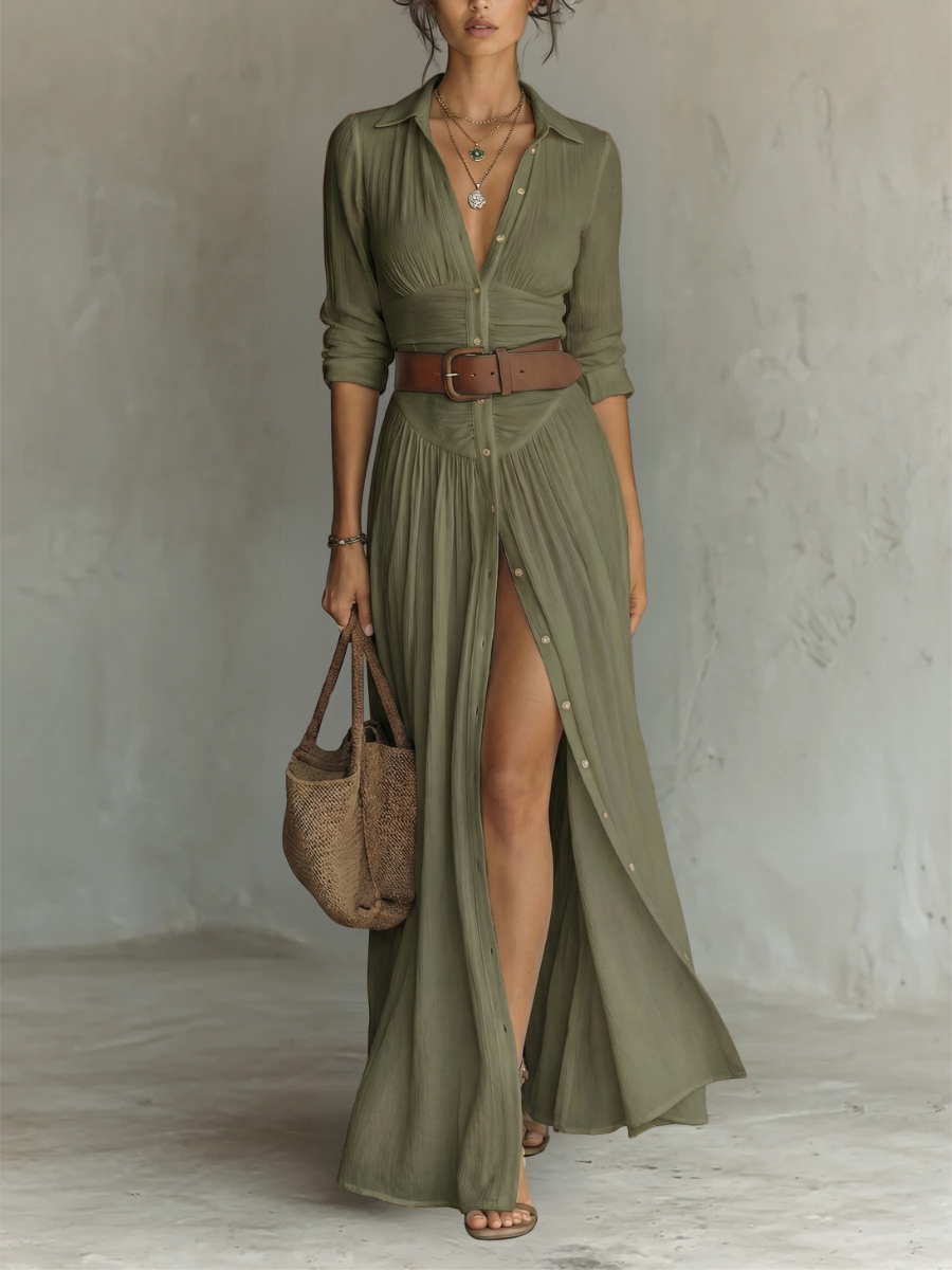 Lila™ | Chic Linen Maxi Dress for Effortless Elegance