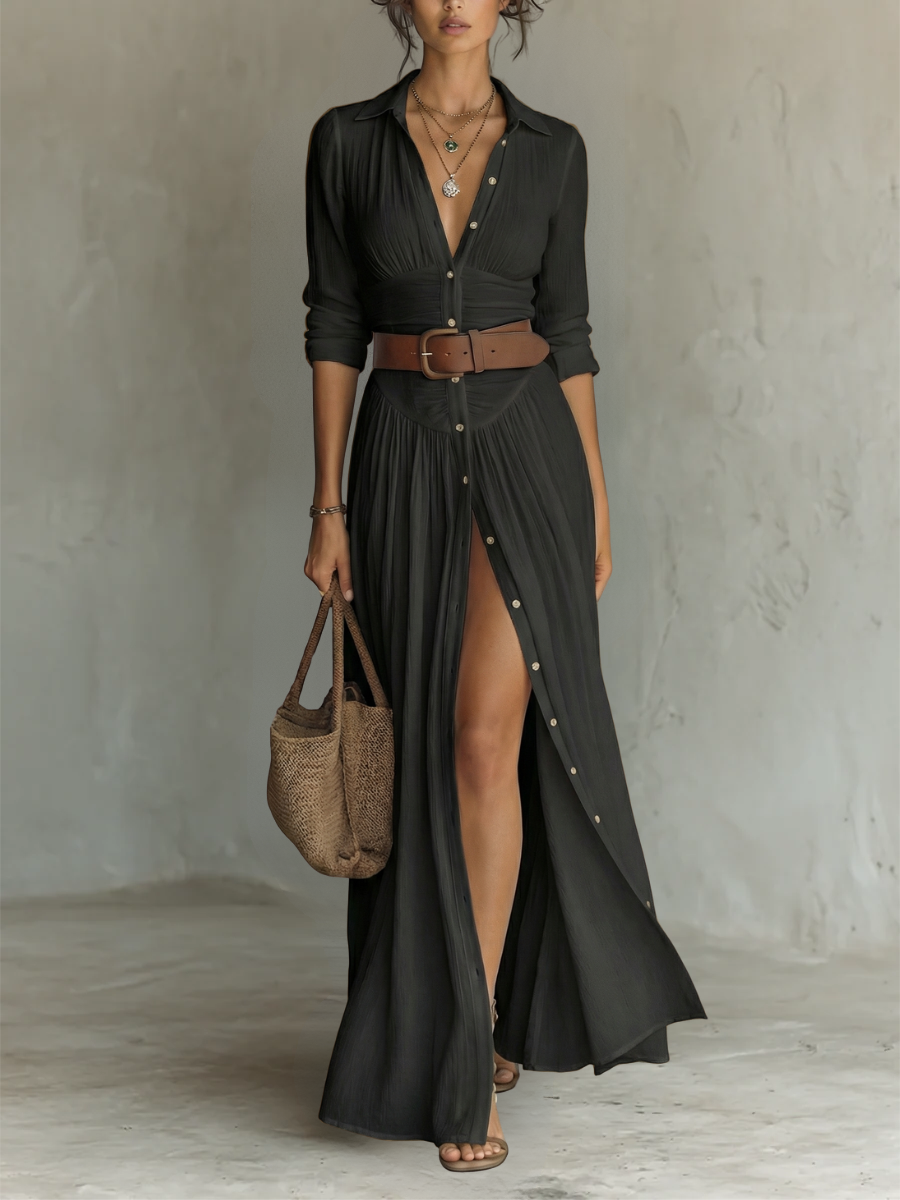 Lila™ | Chic Linen Maxi Dress for Effortless Elegance