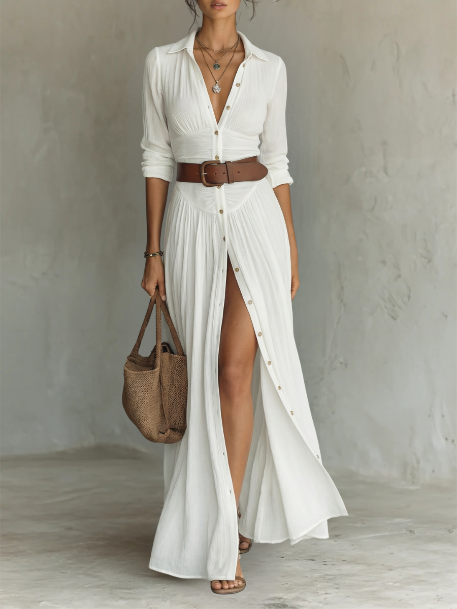 Lila™ | Chic Linen Maxi Dress for Effortless Elegance