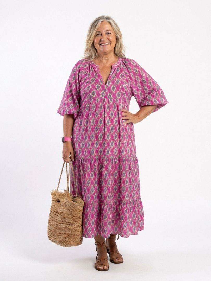 Apolline™ | Chic Printed Midi Dress for Effortless Elegance