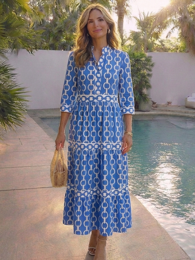 Lila™ | Chic Midi Dress in Chain Print