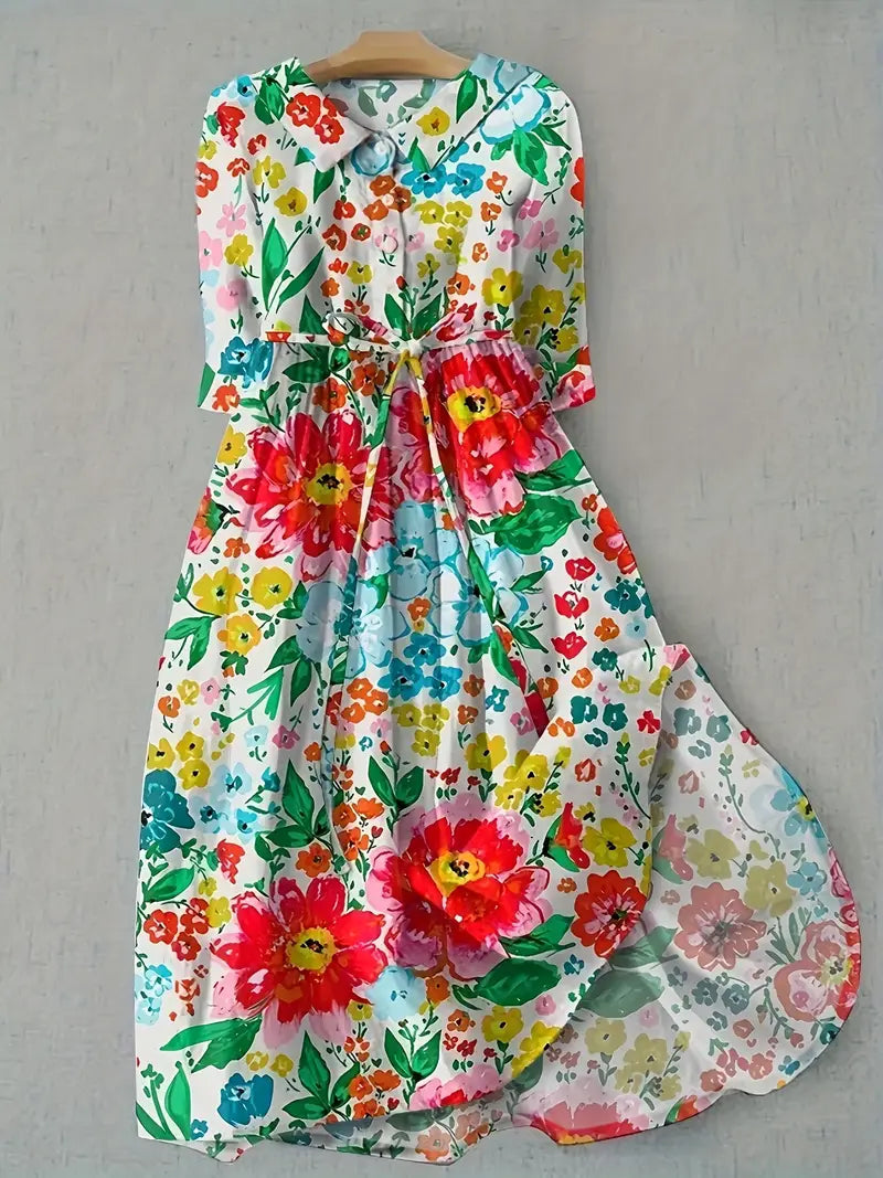 Colette | Vibrant Floral Midi Dress