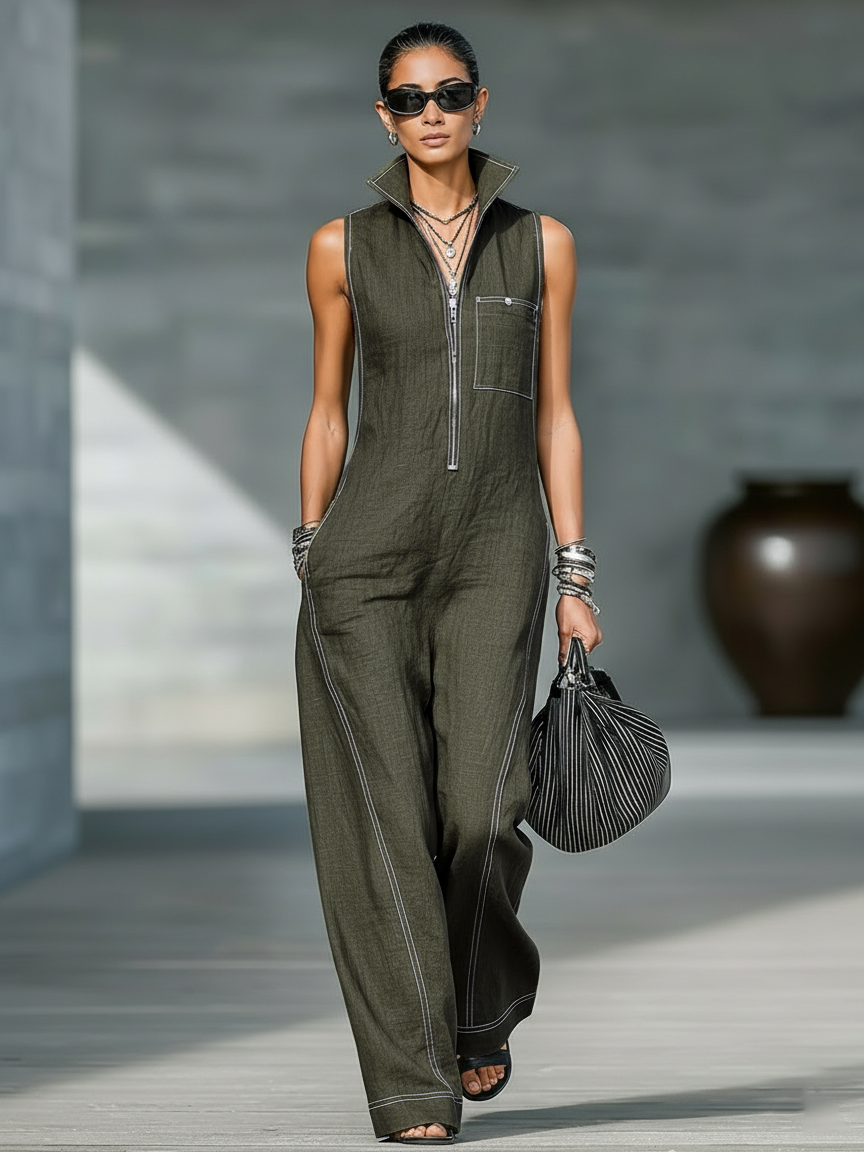 Anet - Chic Sleeveless Dungarees