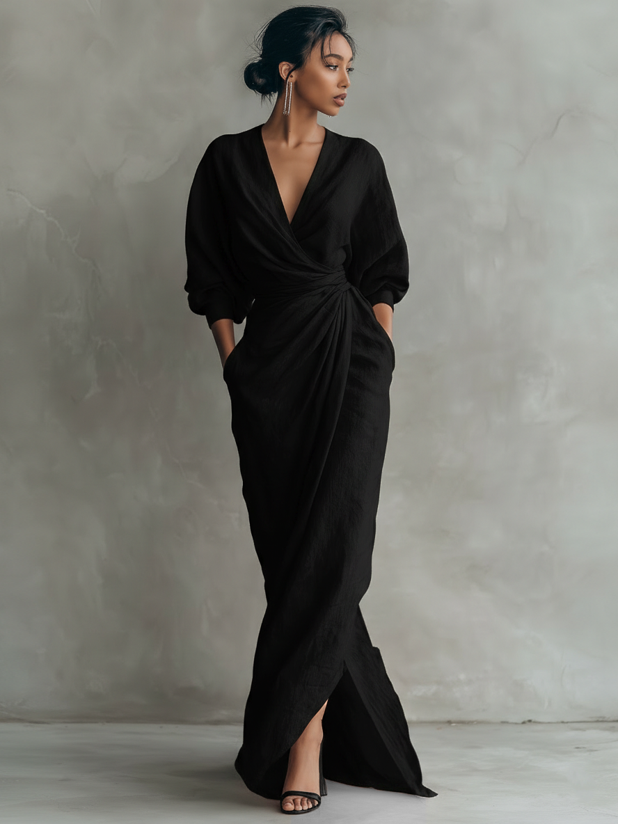 Lila™ | Chic Pink Linen Maxi Dress