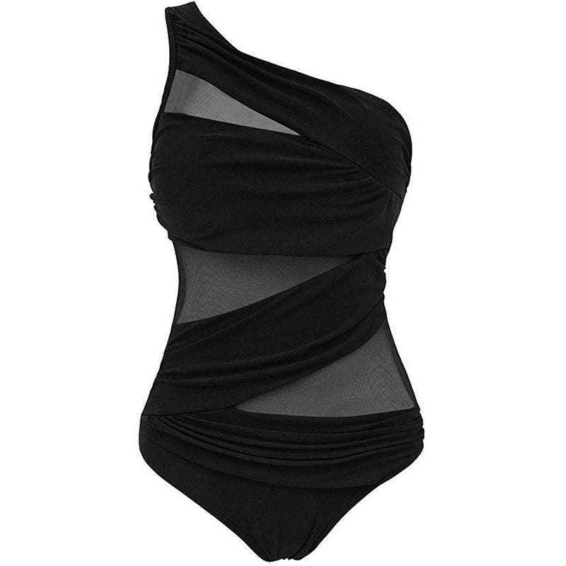 Nina™ | Chic One-Shoulder Plus Size Swimsuit