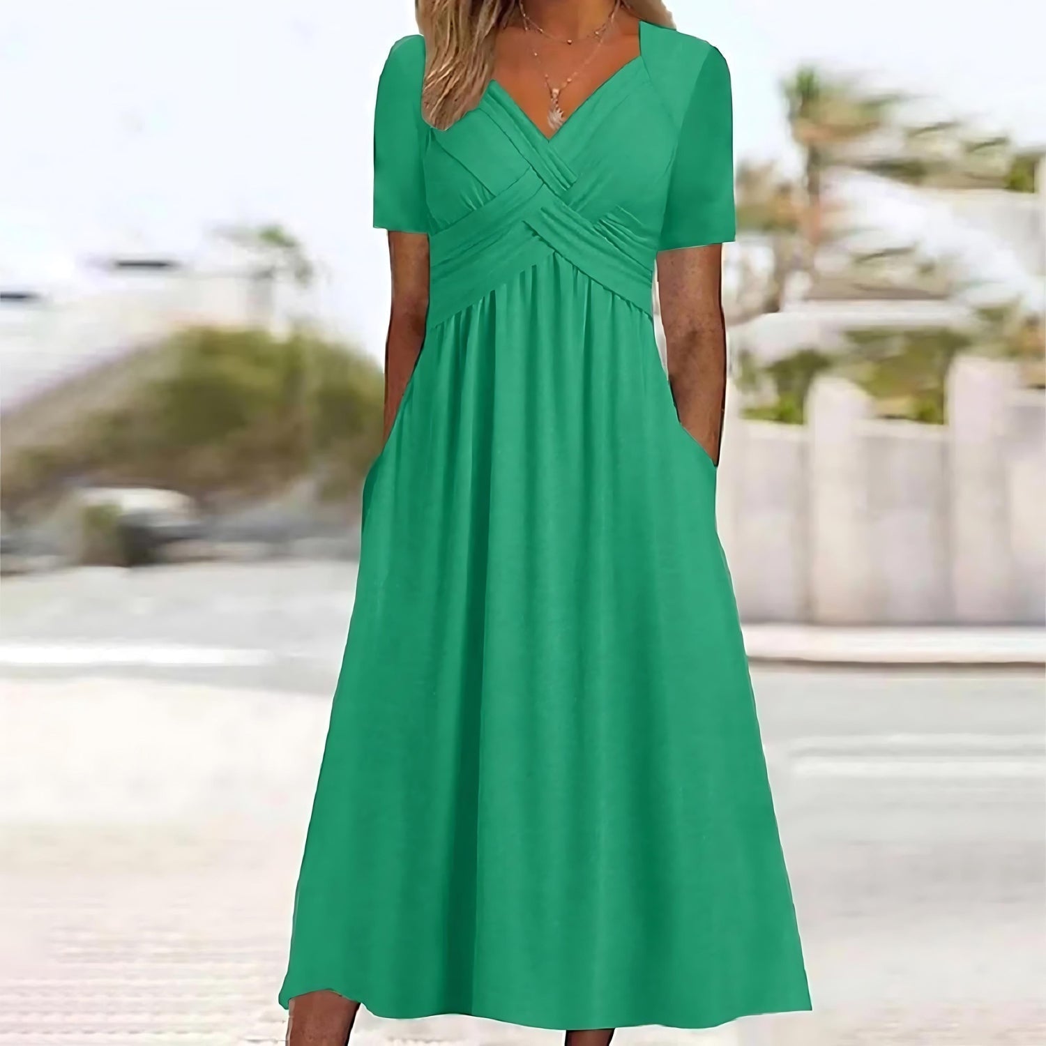 Isadora™ | Graceful A-Line Midi Dress for Effortless Elegance