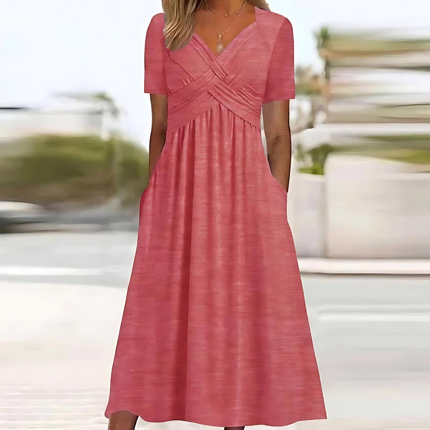 Isadora™ | Graceful A-Line Midi Dress for Effortless Elegance