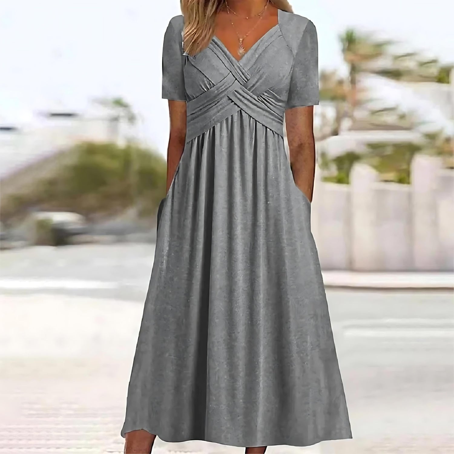 Isadora™ | Graceful A-Line Midi Dress for Effortless Elegance