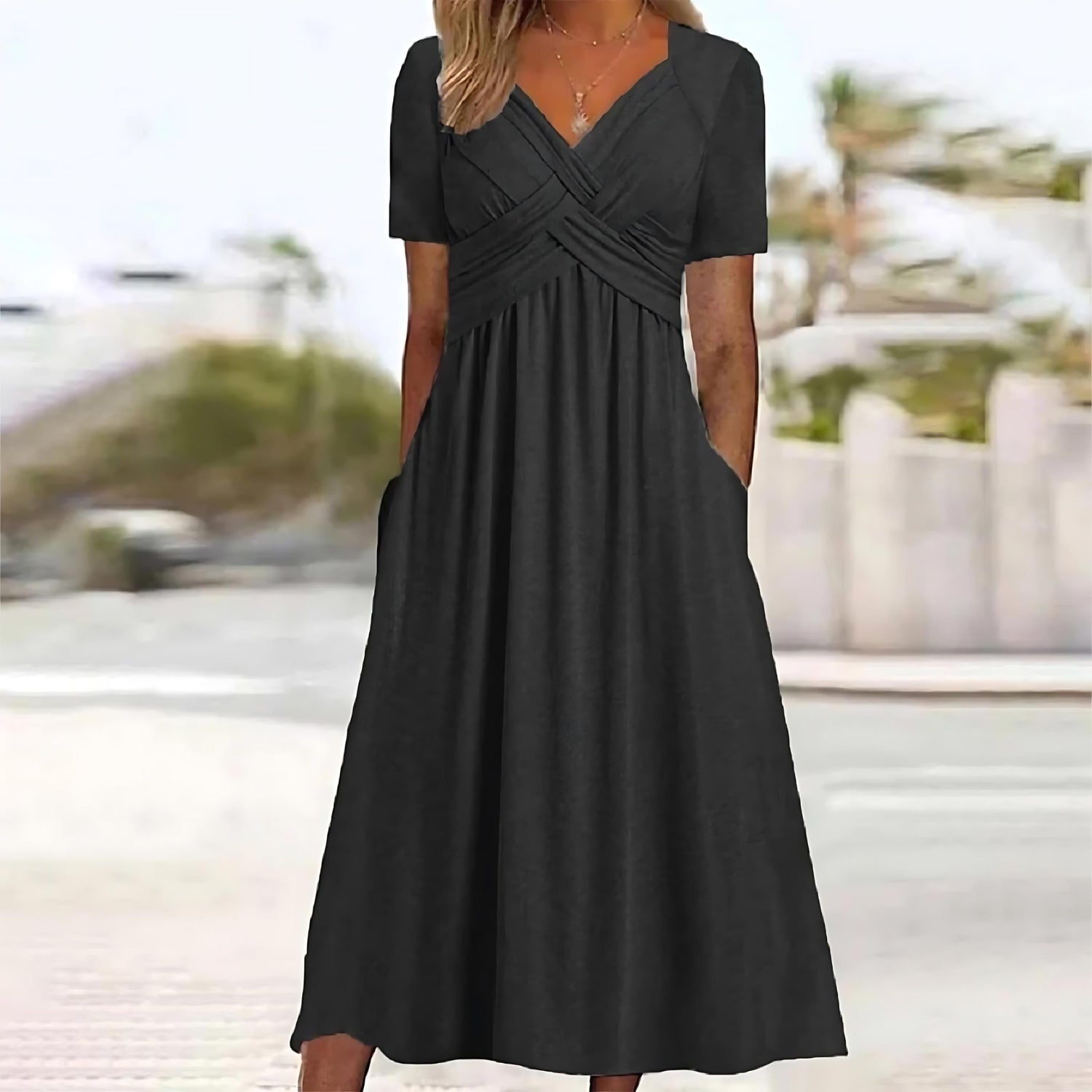 Isadora™ | Graceful A-Line Midi Dress for Effortless Elegance