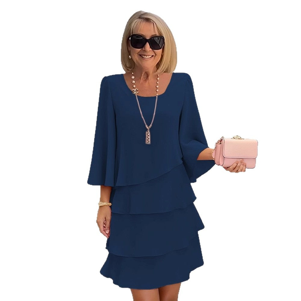 Margaux™ | Chic Midi Dress with Ruffles