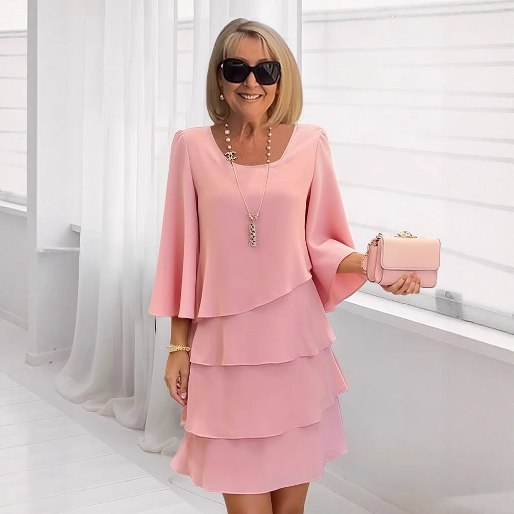 Margaux™ | Chic Midi Dress with Ruffles
