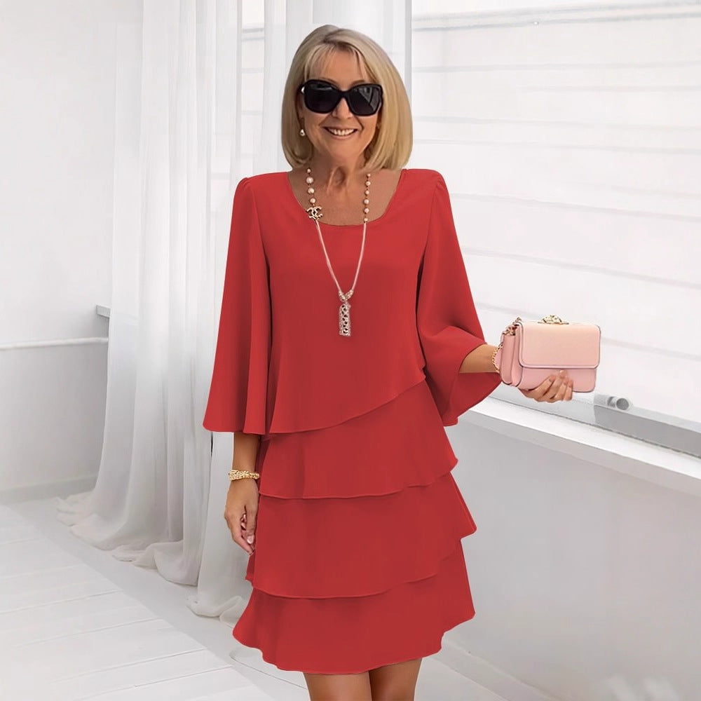 Margaux™ | Chic Midi Dress with Ruffles