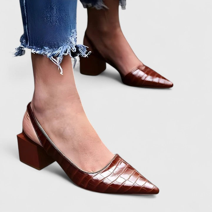 Isabella™ | Chic Leather Heels for Elegance