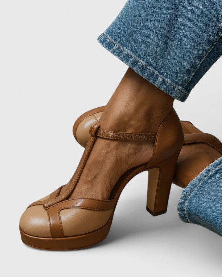 Evelyn™ | Chic Leather Heels for Effortless Elegance