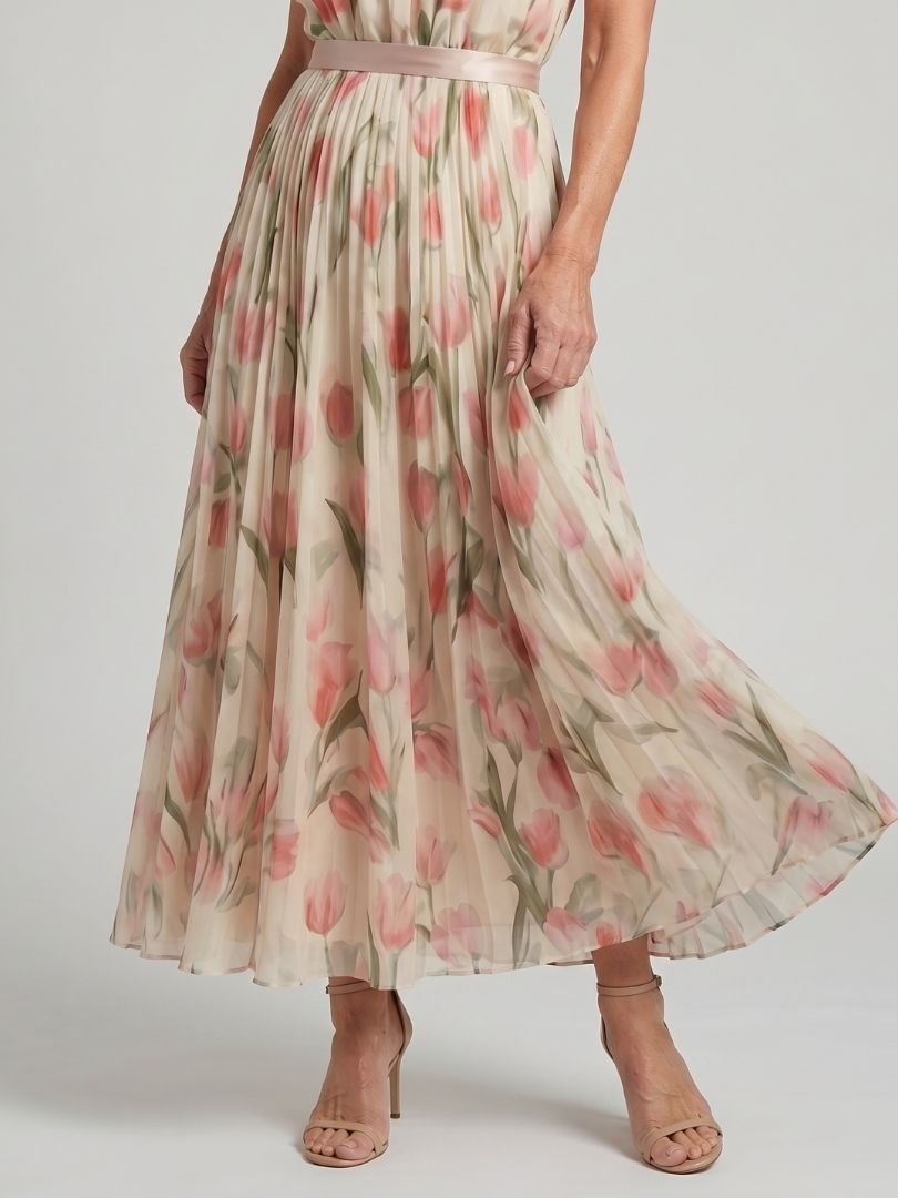 Lily™ | Chic Floral Halter Midi Dress