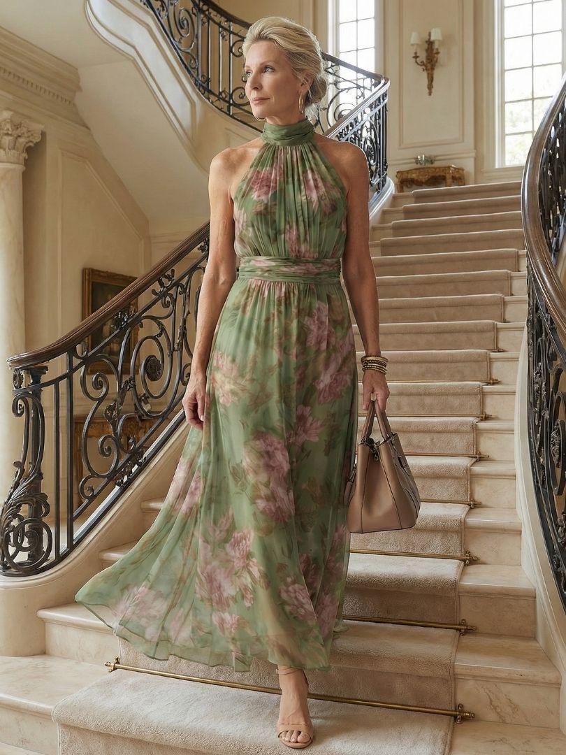Naomi™ | Graceful Halter Maxi Dress for Effortless Elegance
