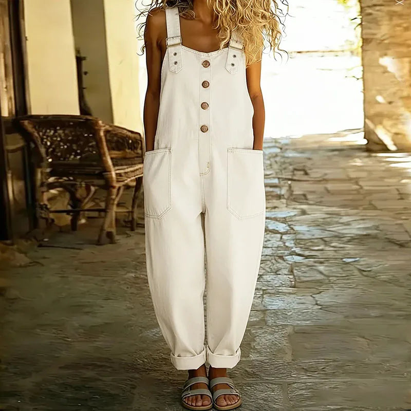 Mae™ | Vintage Cotton Dungarees with Denim Effect