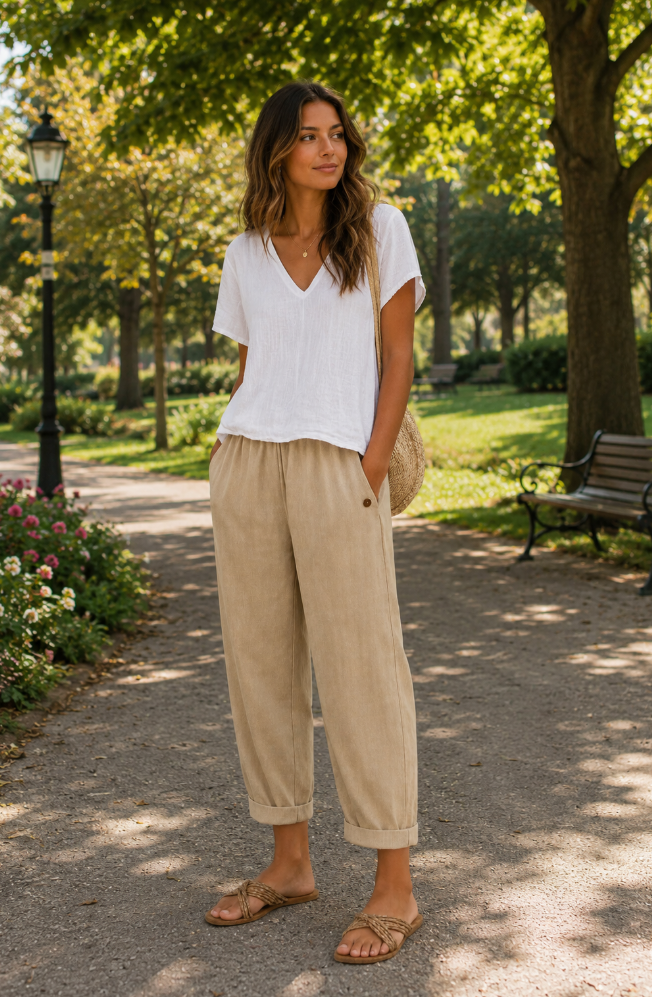 Lila - Lightweight Linen Trousers