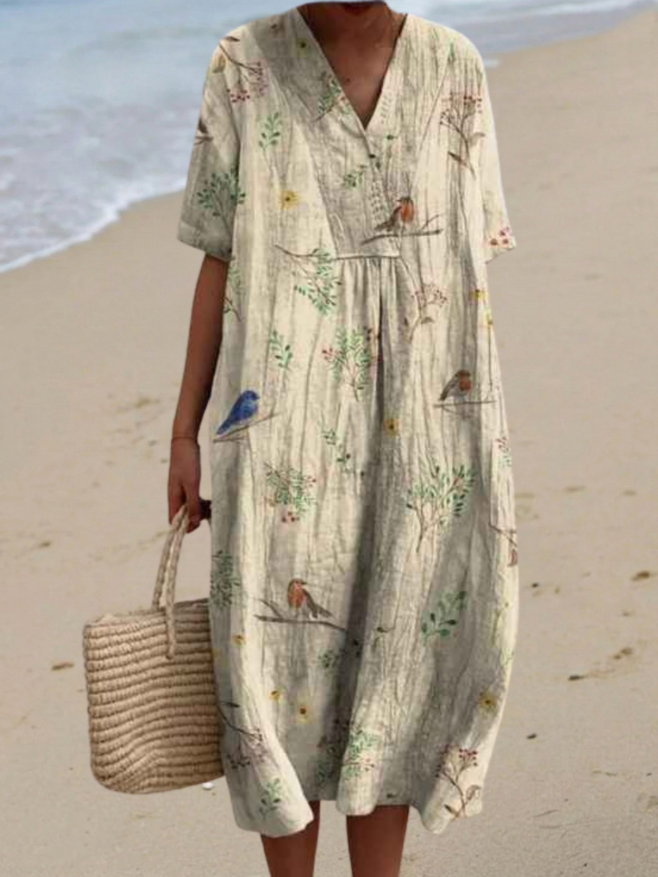Lina™ | Timeless Floral Midi Dress for Grace