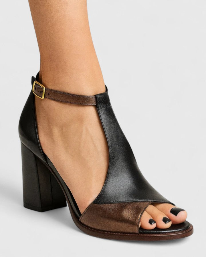 Elena™ | Chic Leather Heels for Sophistication