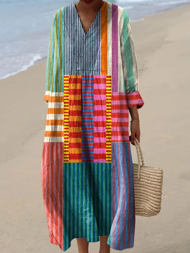 Lila™ | Chic Retro Geometric Dress