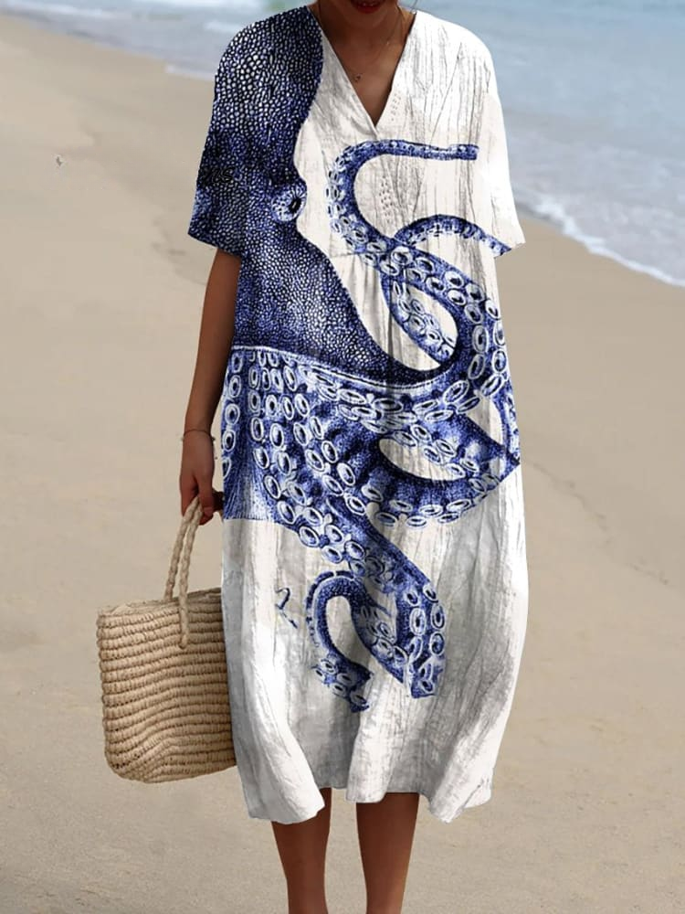 Isabella™ | Chic Octopus Print Casual Dress