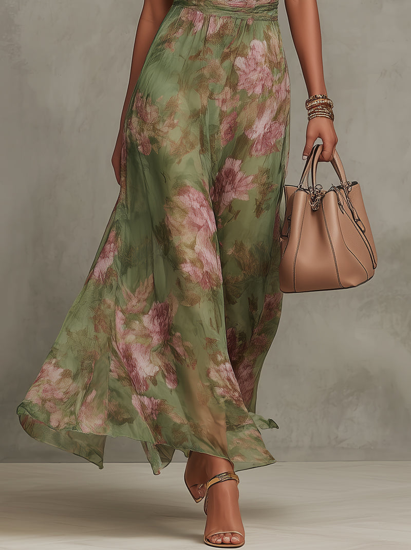 Livia™ | Exquisite Floral Halter Maxi Dress for Effortless Elegance