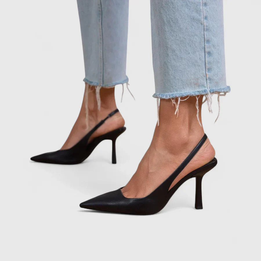 Elena™ | Chic Leather Heels for All-Day Elegance
