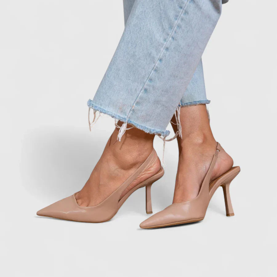 Elena™ | Chic Leather Heels for All-Day Elegance