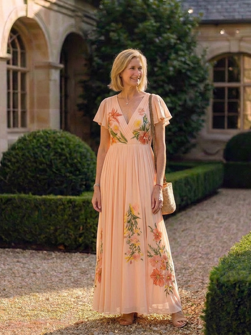 Lila™ | Flowing Pleated Maxi Dress for Effortless Elegance