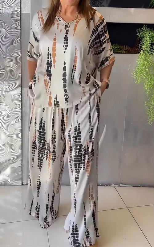 Marie™ | Chic Printed Two-Piece Ensemble