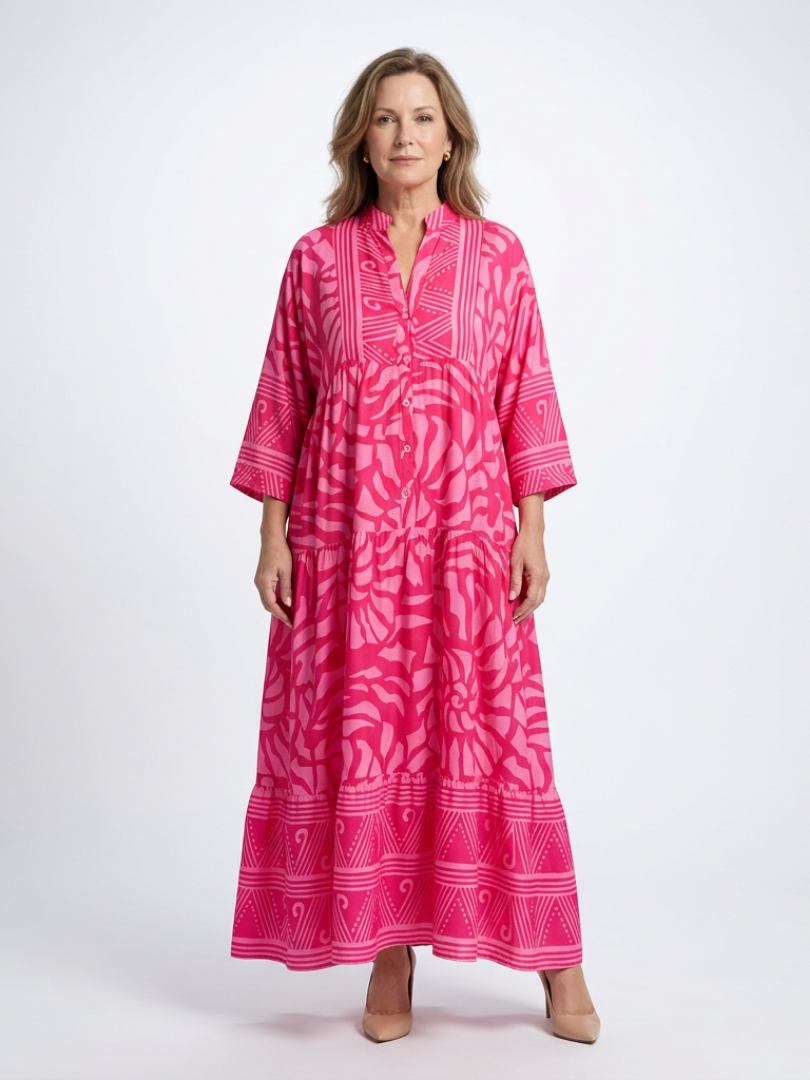 Marielle™ | Chic Button-Front Midi Dress for Effortless Elegance