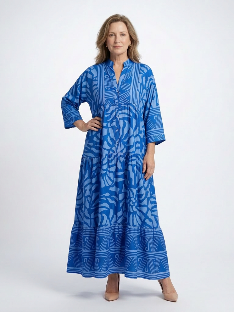 Marielle™ | Chic Button-Front Midi Dress for Effortless Elegance
