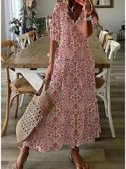 Lila™ | Chic Cotton Midi Dress for Elegance